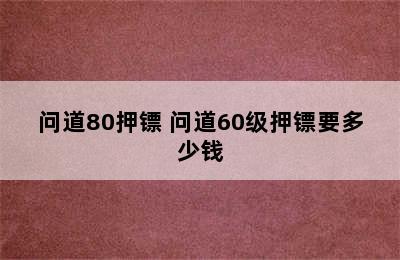 问道80押镖 问道60级押镖要多少钱